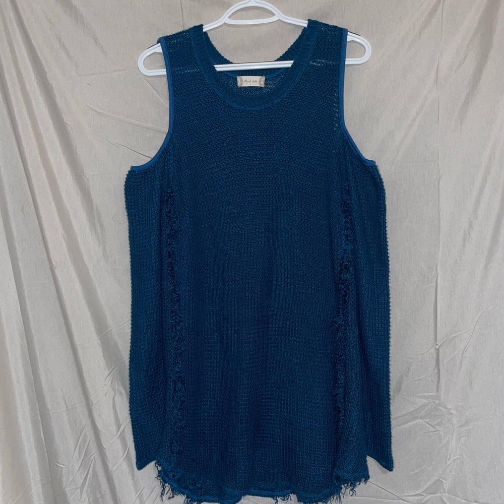 Altar'd State Blue Cold Shoulder Sweater